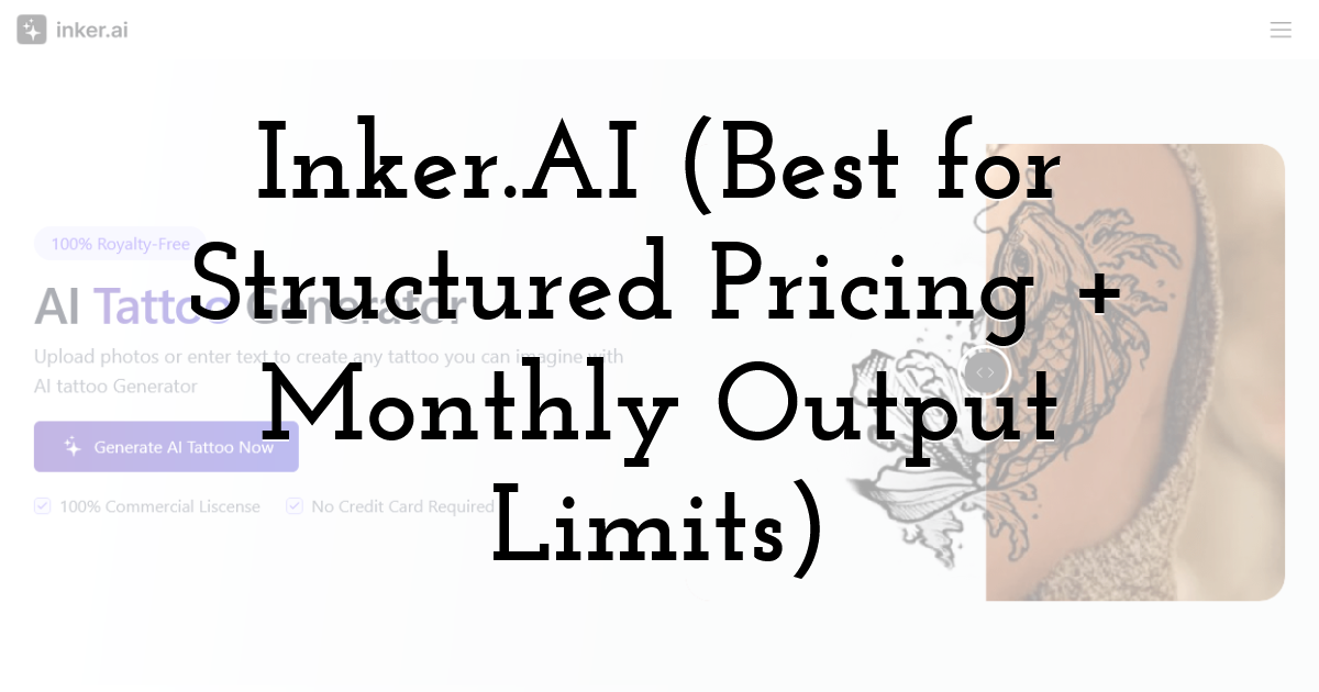 Inker.AI (Best for Structured Pricing + Monthly Output Limits)