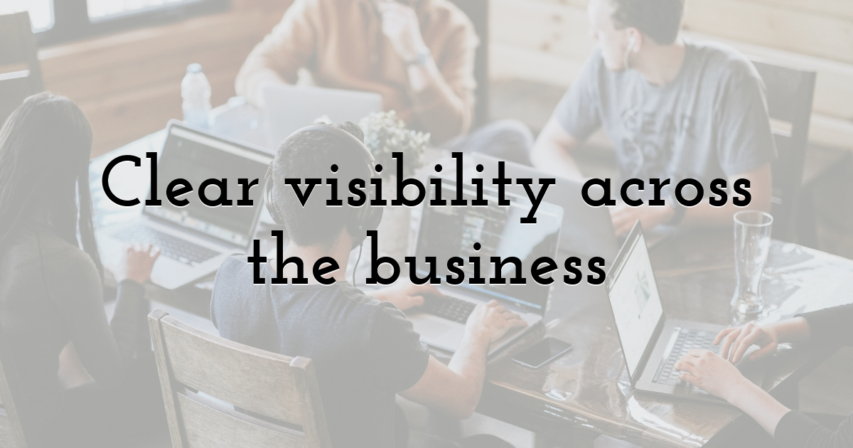 Clear visibility across the business