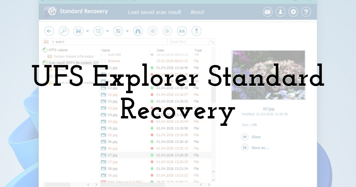 UFS Explorer Standard Recovery