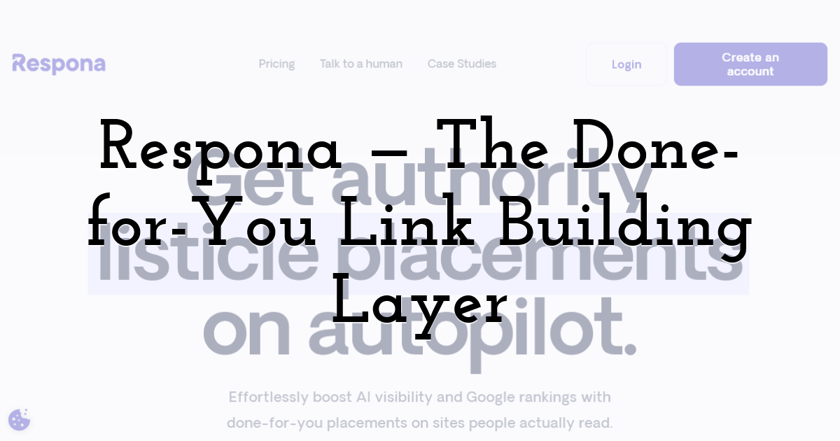 Respona — The Done-for-You Link Building Layer