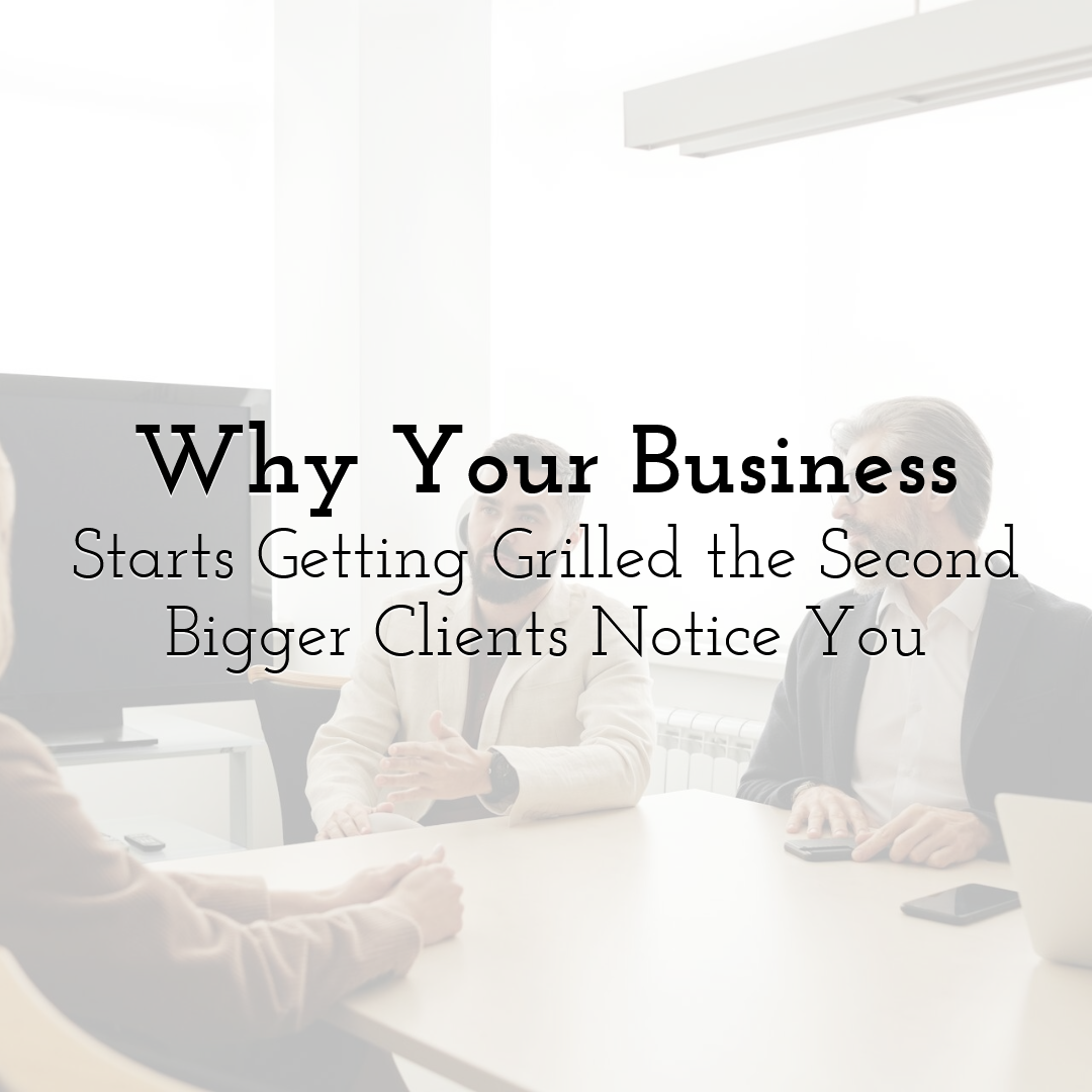 Why Your Business Starts Getting Grilled the Second Bigger Clients Notice You