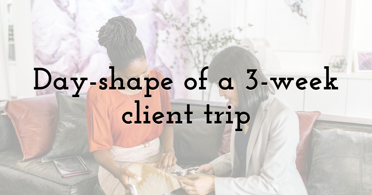 Day-shape of a 3-week client trip