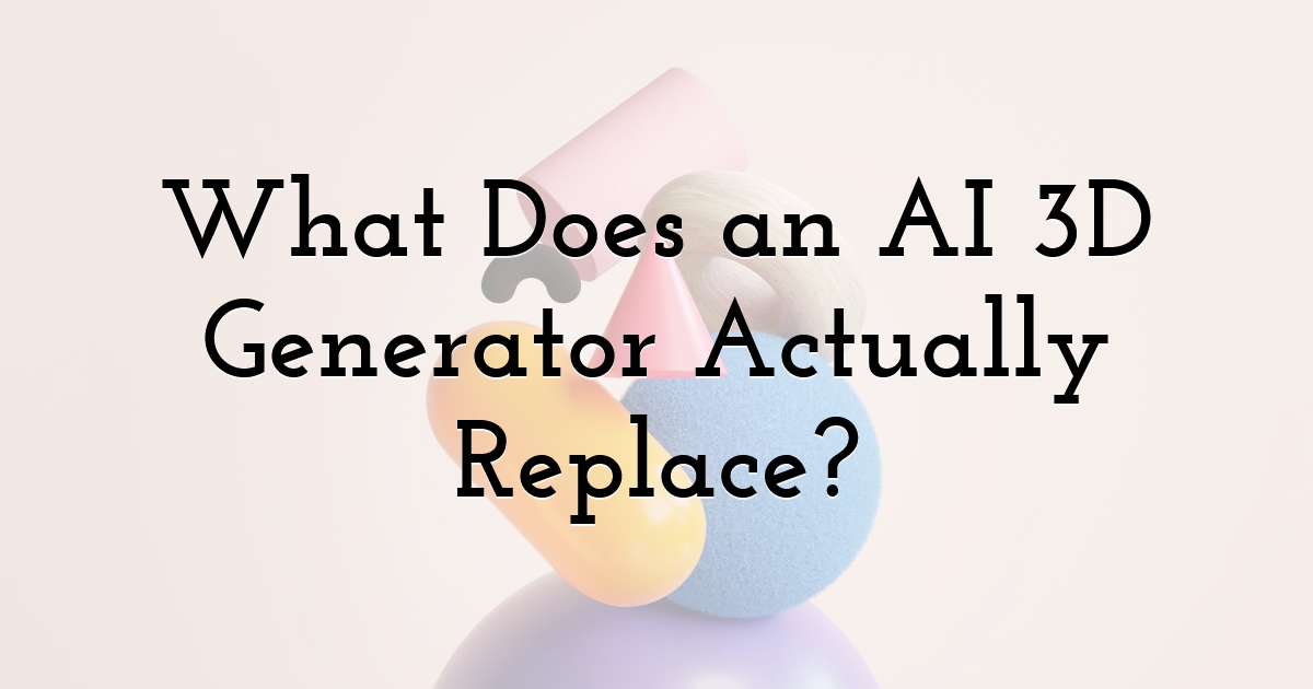What Does an AI 3D Generator Actually Replace?