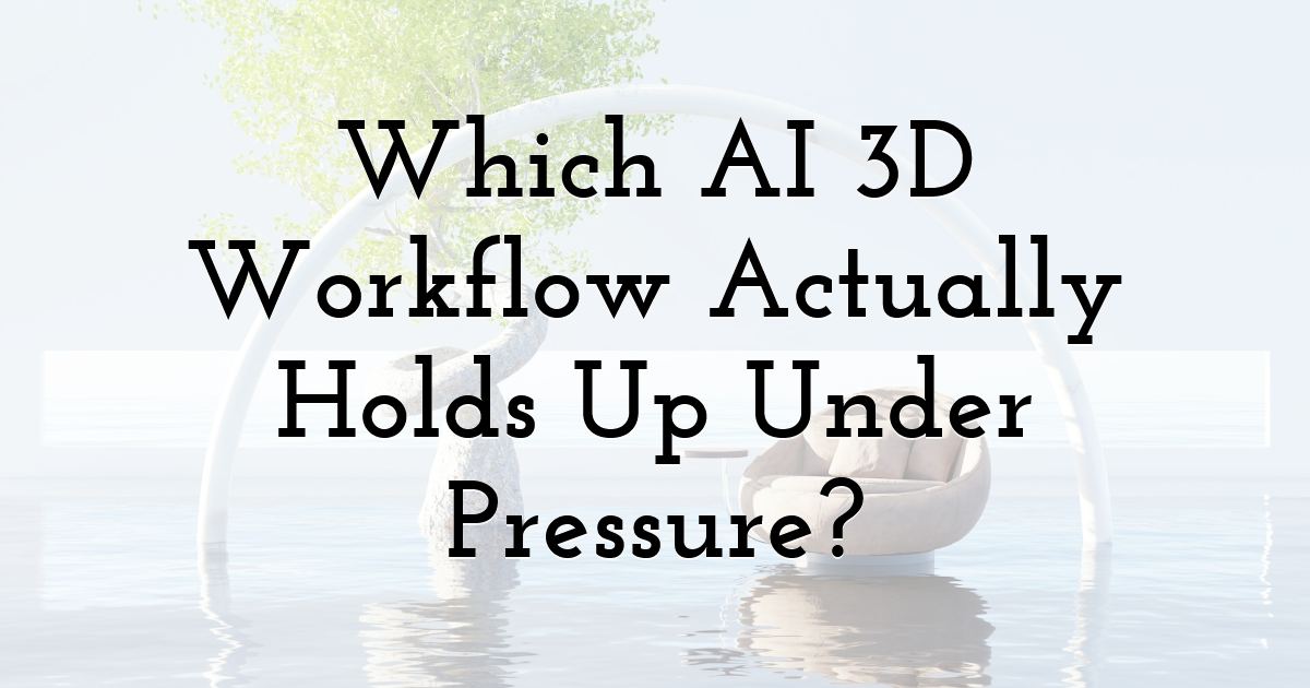 Which AI 3D Workflow Actually Holds Up Under Pressure?