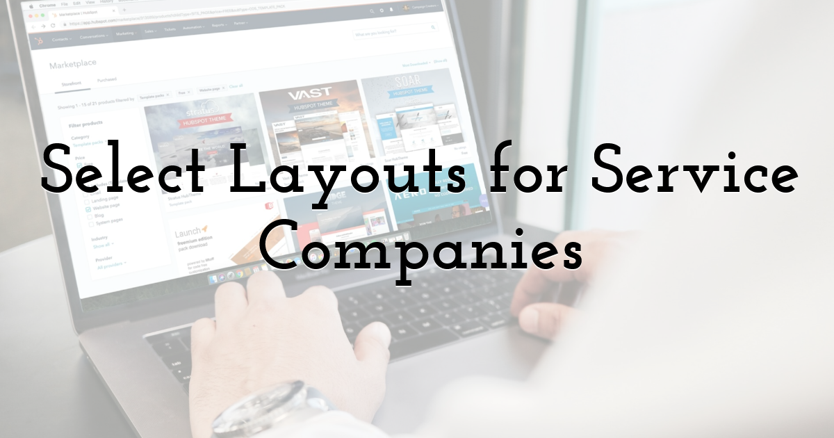 Select Layouts for Service Companies