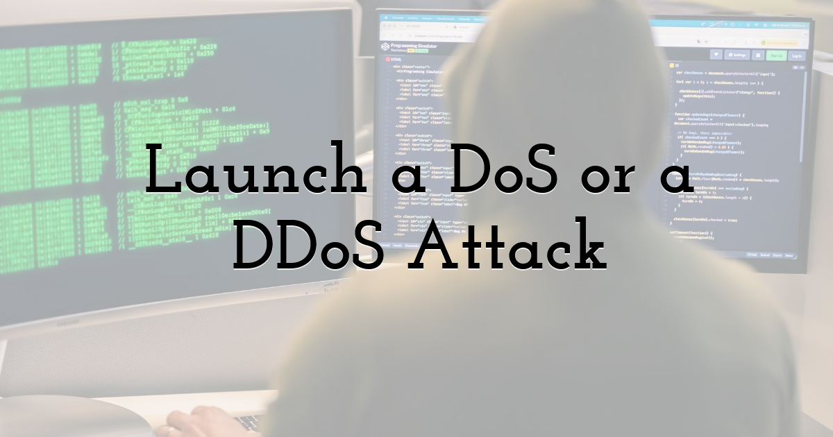 Launch a DoS or a DDoS Attack