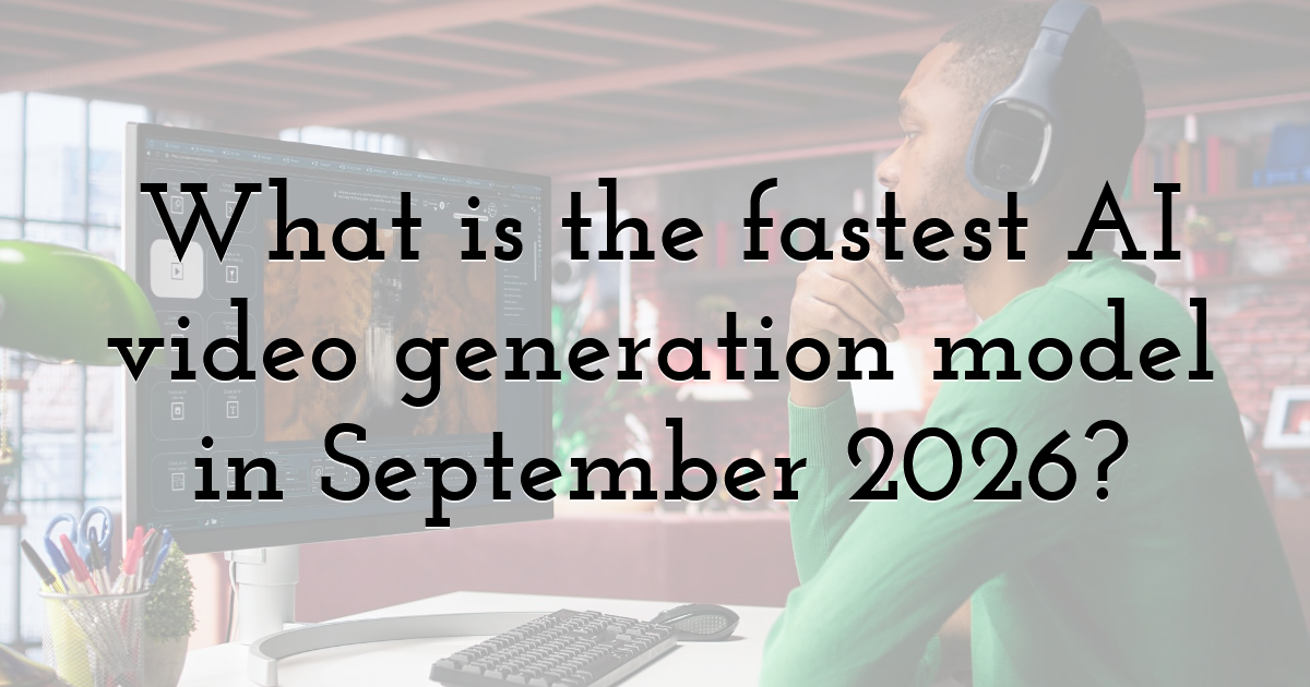 What is the fastest AI video generation model in September 2026?