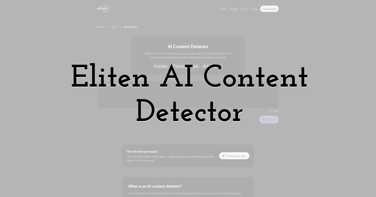 Eliten AI Content Detector