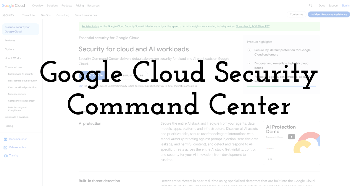 Google Cloud Security Command Center