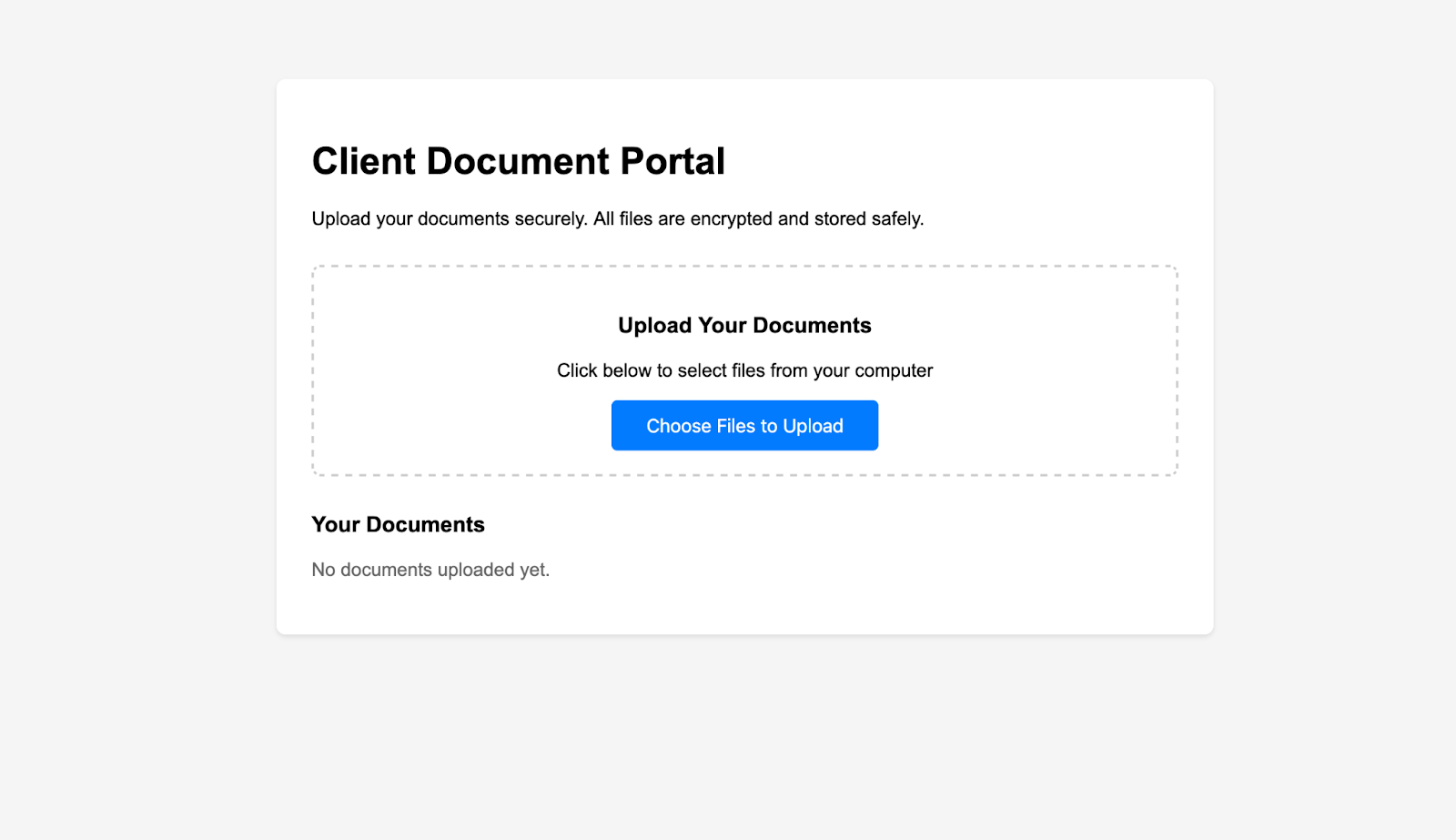 client portal interface