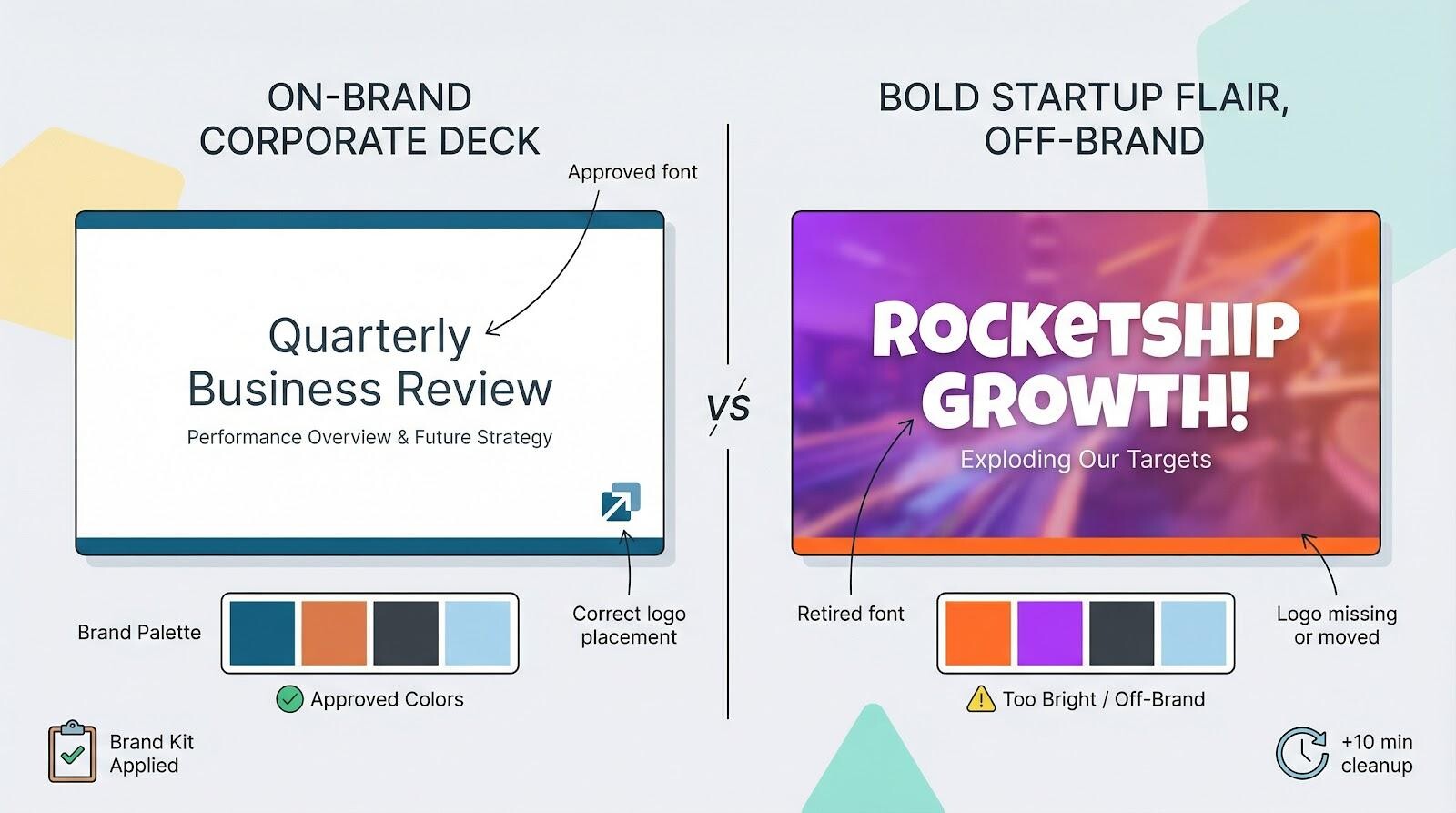 On-brand polish or bold startup flair