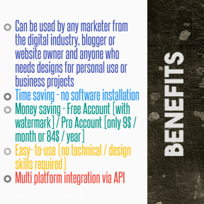 Social media card design template easy to use on PixTeller - #PixTeller  - Benefits #List #Business