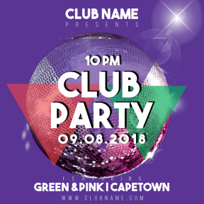 Club party invitation card easy to customize - #party #invitation #clubposter #poster #fun #dance #promo #sales #calltoaction